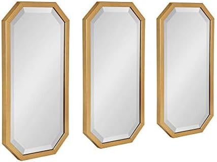 Kate and Laurel Laverty Modern Decorative Octagon Wall Mirror Set, Set of 3, Gold, Geometric Wall... | Amazon (US)