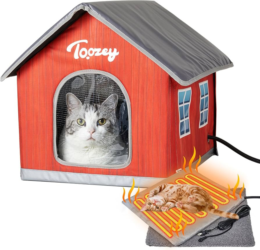 Toozey Heated Outdoor Cat House with Insulated Aluminum, 100% Waterproof Weatherproof with 2 Mat,... | Amazon (US)