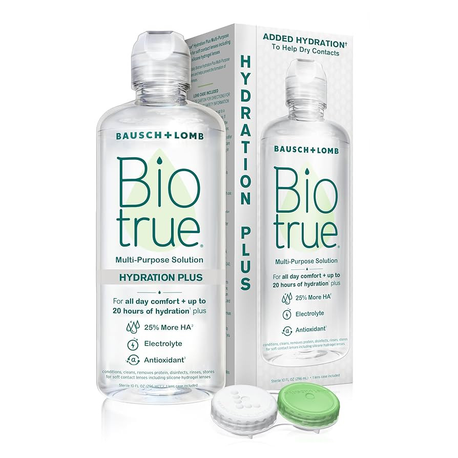 Biotrue Hydration Plus Contact Lens Solution with Lens Case, Multi-Purpose Solution for Soft Lens... | Amazon (US)