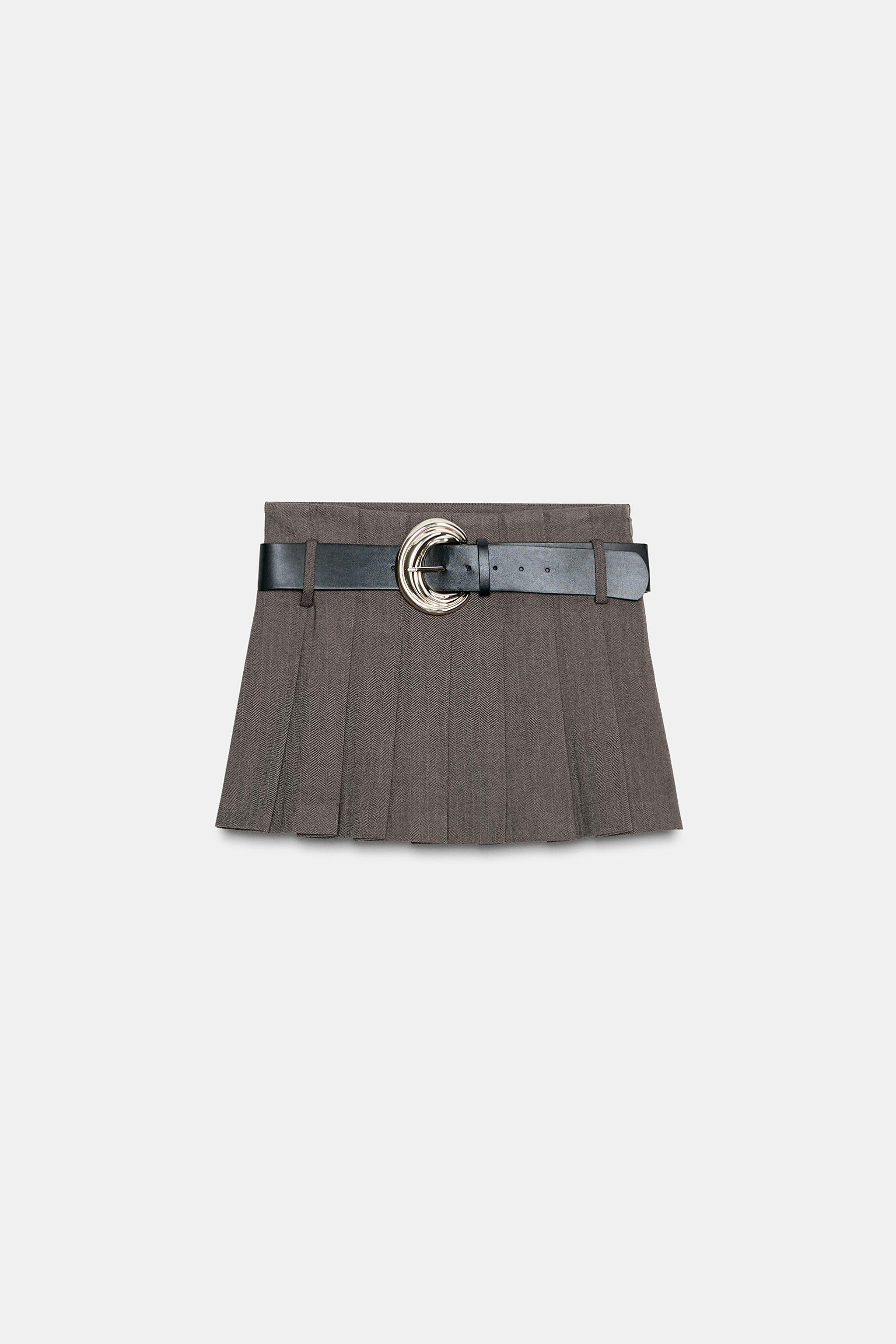 PLEATED BELTED SKORT | Zara US