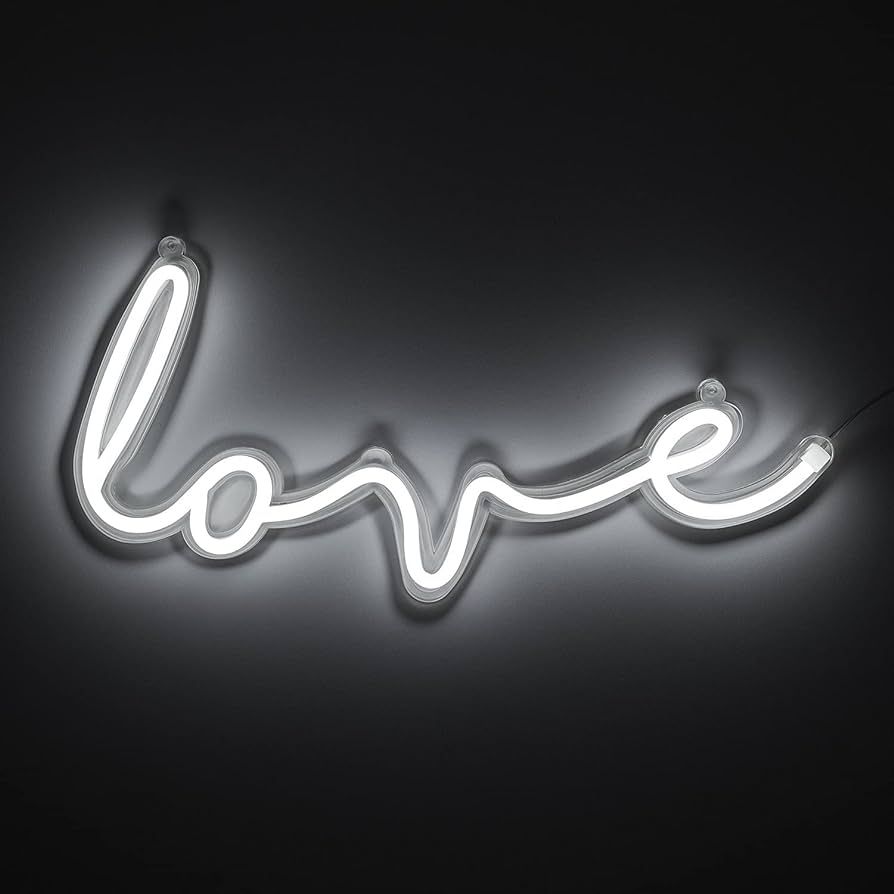 Amped & Co - Love LED Neon Light, 18" x 9" - Wall Hanging Room Decor, Love Neon Sign - Love decor... | Amazon (US)