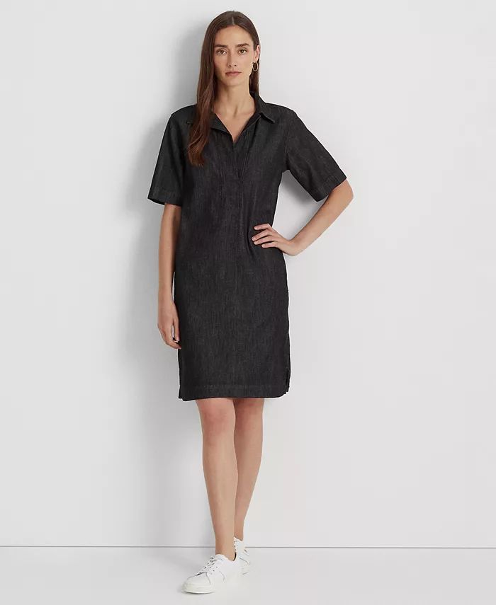 Lauren Ralph Lauren Denim Cotton Shift Dress - Macy's | Macy's