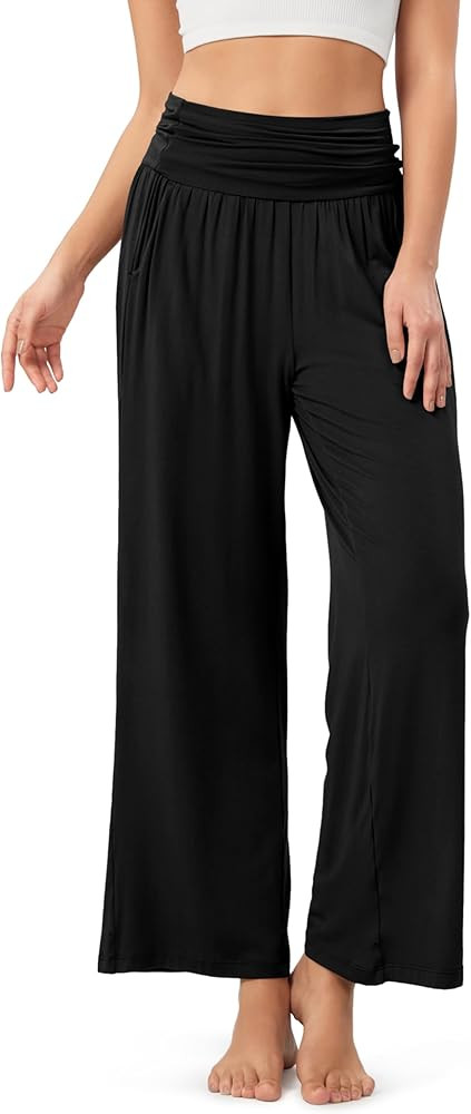 ODODOS Women's Wide Leg Palazzo Lounge Pants with Pockets Light Weight Loose Comfy Casual Pajama ... | Amazon (US)