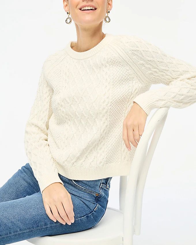 Cable crewneck sweater | J.Crew Factory