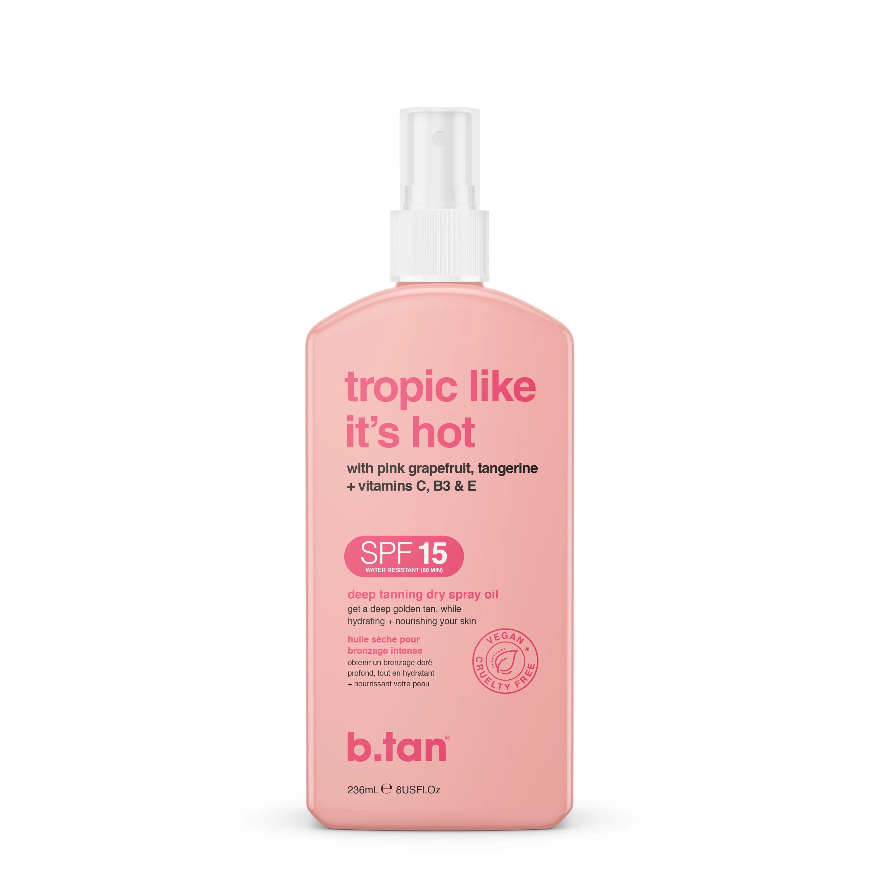 b.tan tropic like it's hot spf 15 dry spray tanning oil with pink grapefruit | Walmart (US)