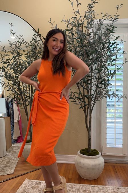 Love this orange dress! Wearing a small 

#LTKfindsunder100