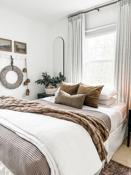 Guest bedroom for winter, holiday bedroom decor, cozy winter bedding

#LTKSeasonal #LTKunder100 #LTKHoliday