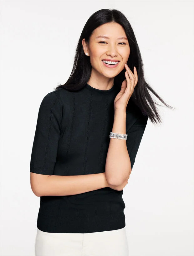 Elbow Sleeve Mockneck Sweater | Talbots