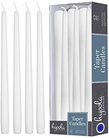 12 Pack Tall Taper Candles - 12 Inch White Dripless, Unscented Dinner Candle - Paraffin Wax with ... | Amazon (US)