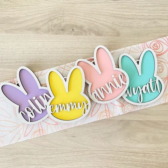 Personalized Easter Bunny Name Tags, Easter Basket Name Tag, Personalized Easter Gift Tags, Easte... | Etsy (US)