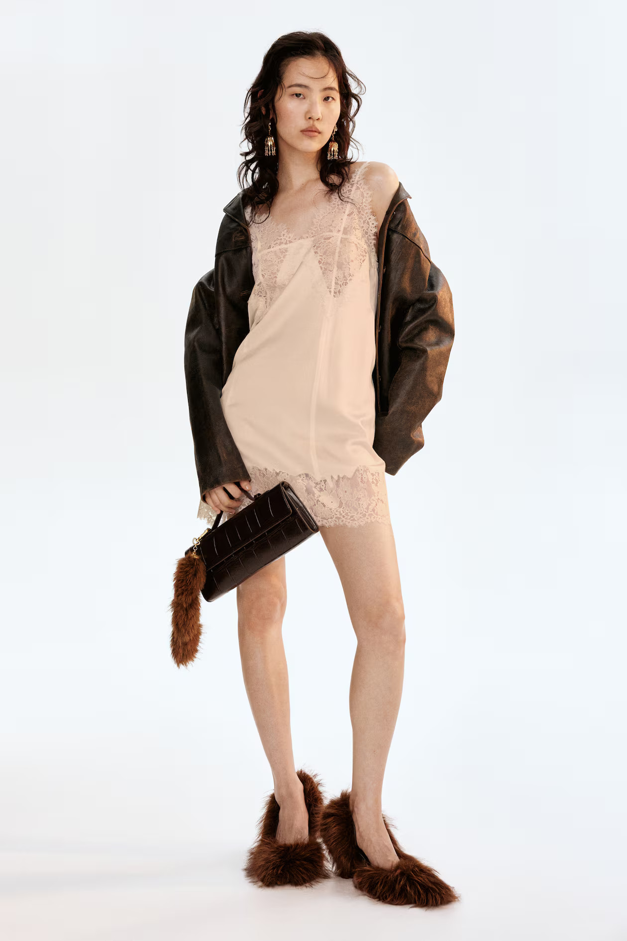 Lace-trimmed satin dress | H&M (UK, MY, IN, SG, PH, TW, HK)