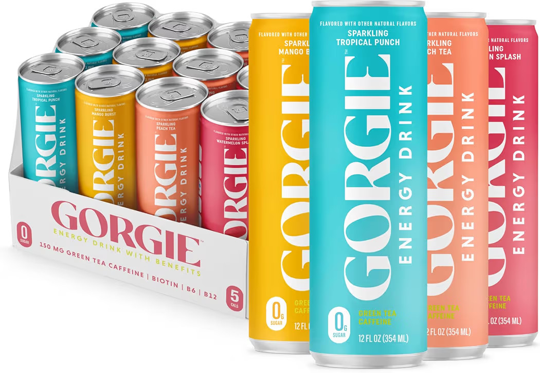 GORGIE Sugar Free Natural Energy Drinks, BestSellers Variety (12 Pack) - Healthy Energy Drinks - ... | Amazon (US)