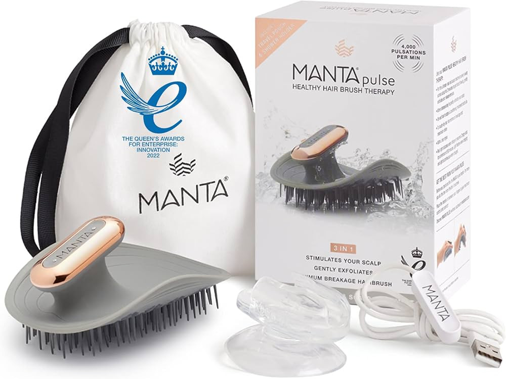 Manta Pulse Electric Scalp Massager Shampoo Brush, Healthy Hair Growth, Scalp Exfoliator Brush He... | Amazon (UK)