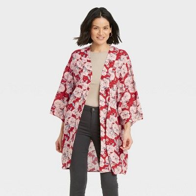 Women's Floral Print Jacket - Knox Rose™ Red | Target