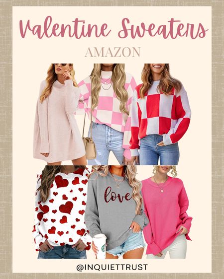 Valentine sweaters from Amazon!

#casualoutfit #fashionfinds #amazonfinds #comfyclothes #valentinesday

#LTKunder50 #LTKSeasonal #LTKFind