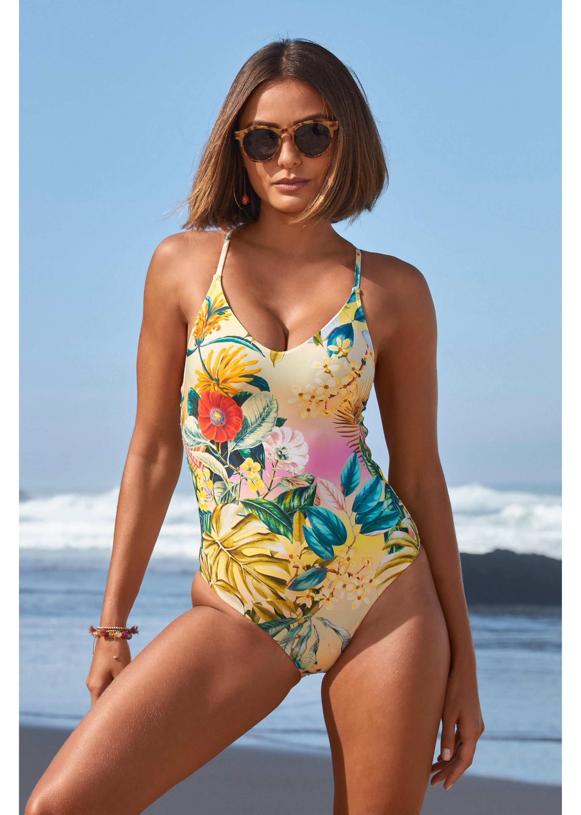 Floral Printed V-Neck One-Piece Swimsuit | Boston Proper