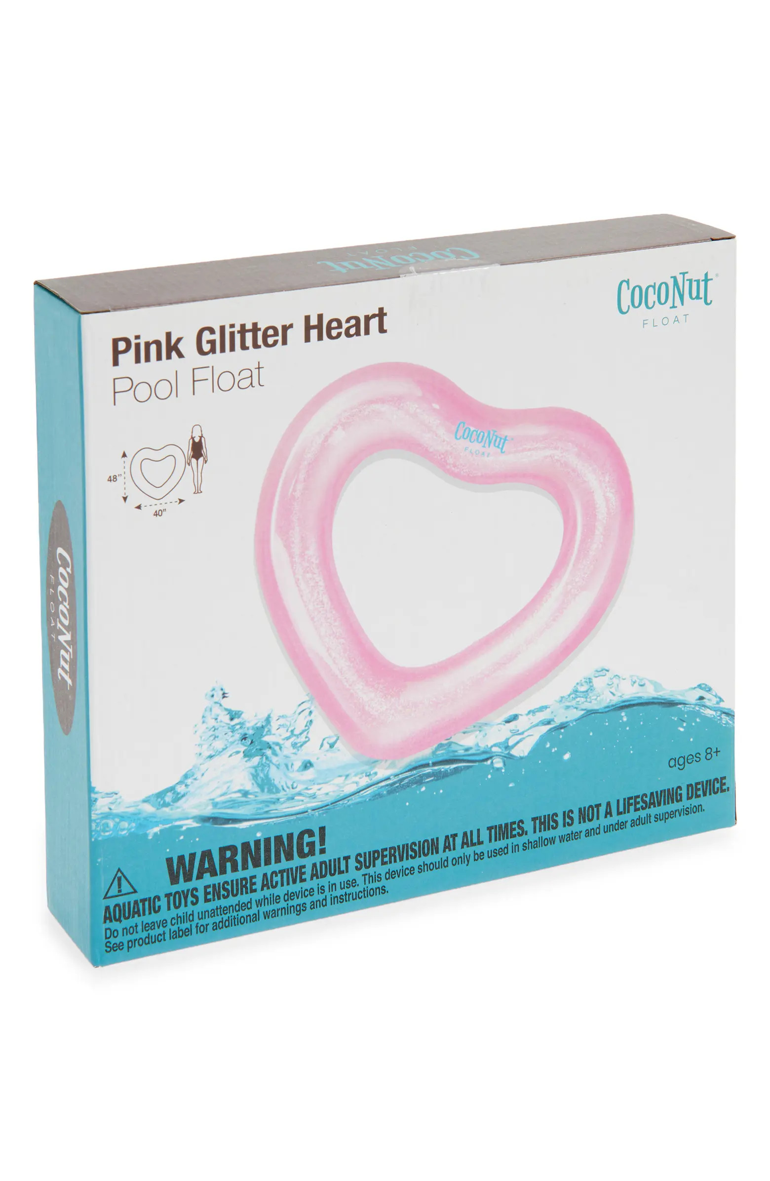 Pink Glitter Heart Pool Float | Nordstrom