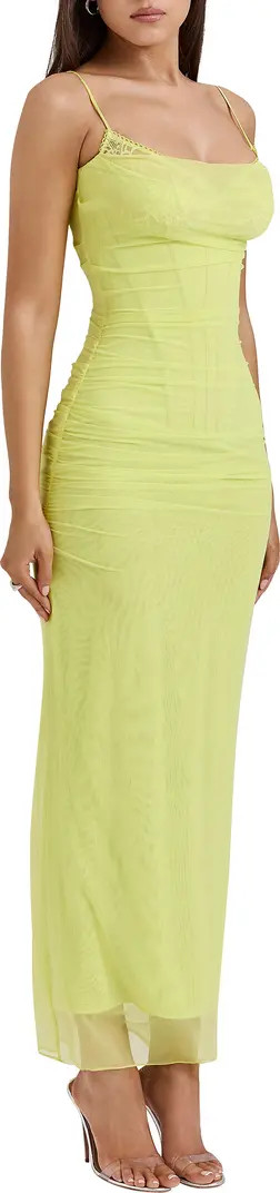 Nalini Mesh & Lace Corset Gown | Nordstrom