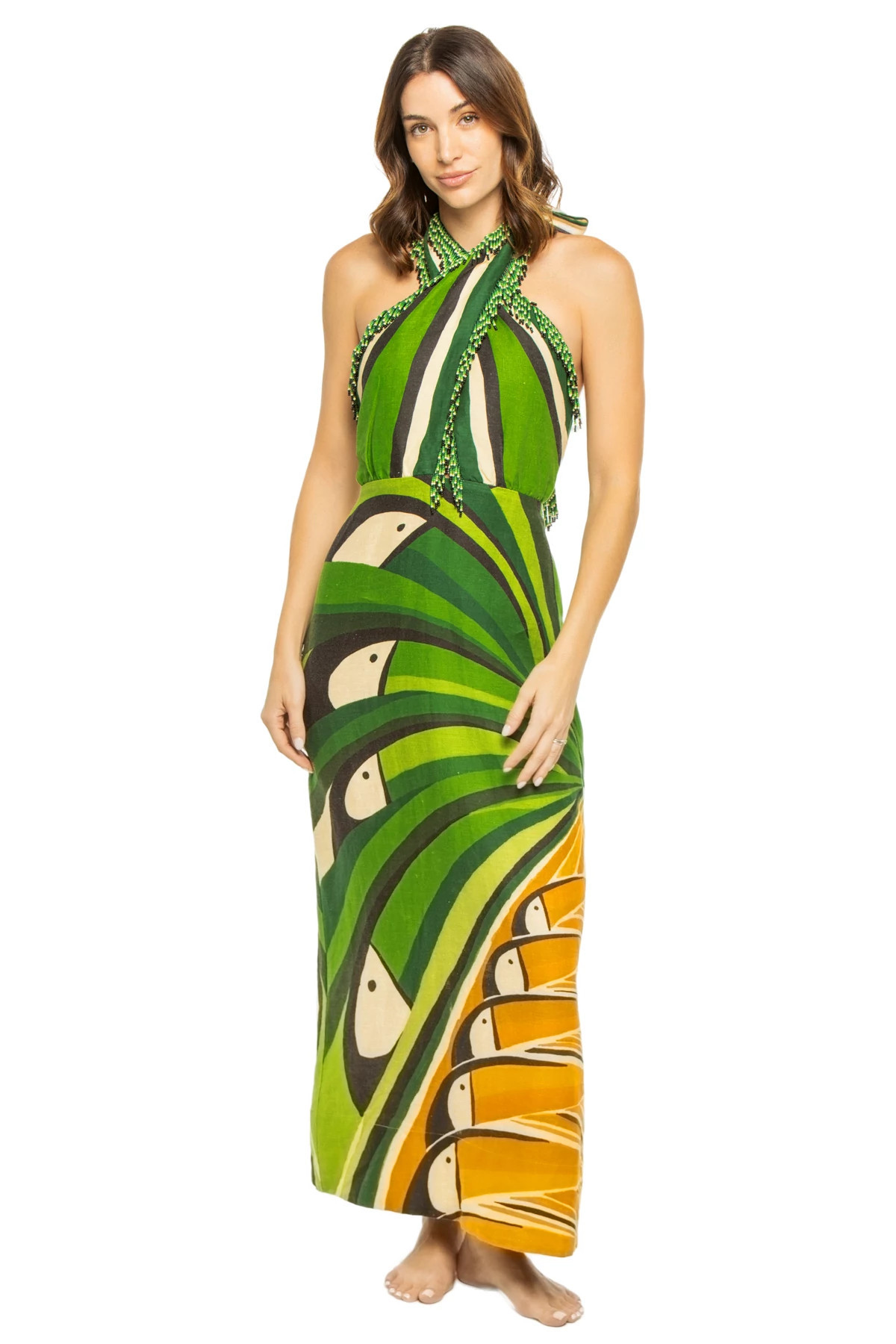 Linen Toucan Tree Midi Dress | Everything But Water