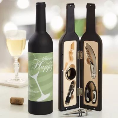 Uncork Some Happy Personalized Wine Accessory 5pc Kit | Bed Bath & Beyond
