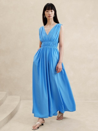 Cascade Silk Maxi Dress | Banana Republic (US)