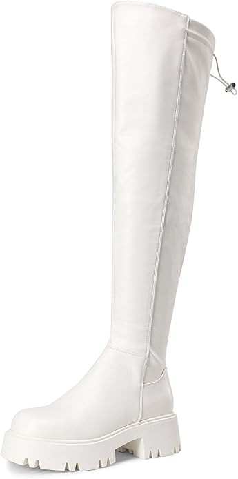 DREAM PAIRS Women's Platform Over The Knee Boots Lug Sole Round Toe Thigh High Long Chunky Block ... | Amazon (US)