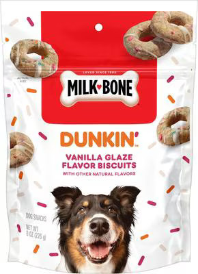 Milk-Bone Dunkin' Vanilla Glaze Flavor Dog Treats, 8-oz bag | Chewy