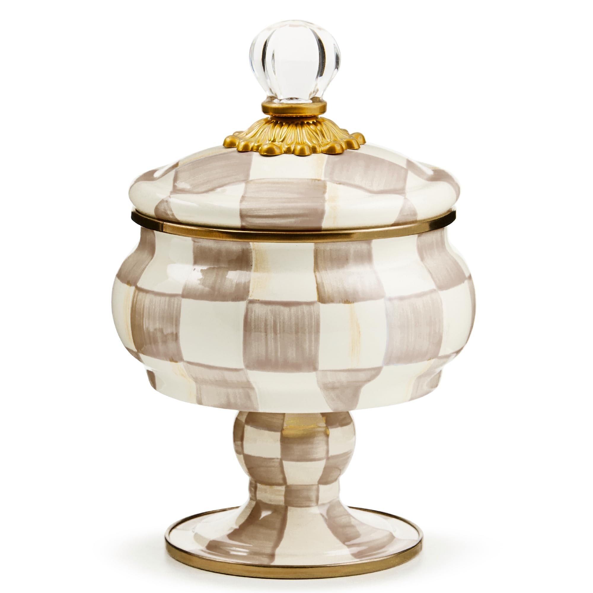 MACKENZIE-CHILDS Enamel Curiosity Pot, Decorative Container for Home Decor, Brown-and-White Mocha... | Amazon (US)