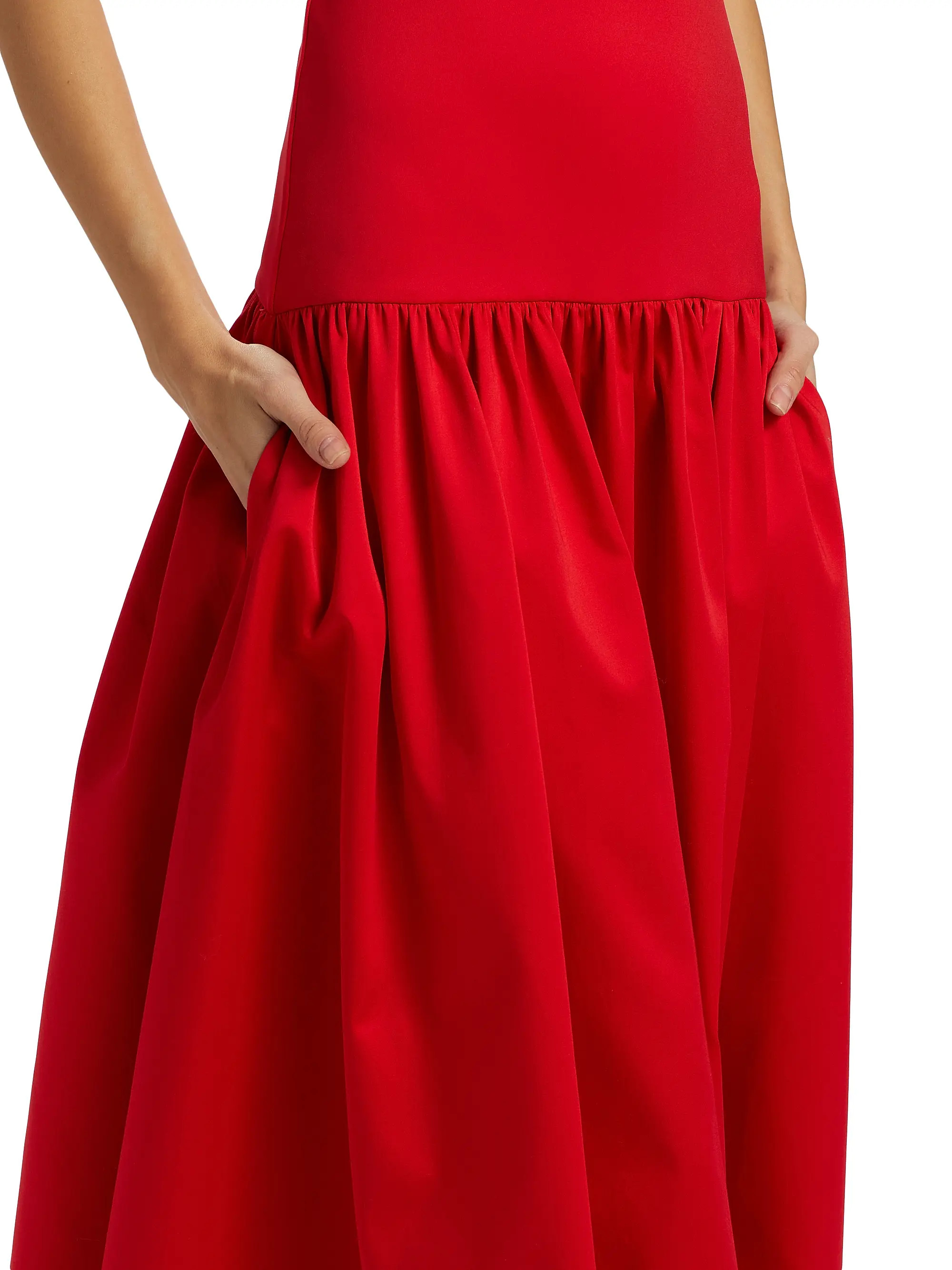Alice + Olivia Oriana Strapless Drop-Waist Midi-Dress | Saks Fifth Avenue | Saks Fifth Avenue