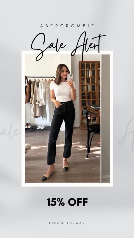 Take 15% off this outfit this weekend at Abercrombie [and 20% off dresses + men’s shirts] 

• Straight leg ankle jeans - runs tts wearing 25 classic, available in several washes + lengths 
• bodysuit - small 
• linked to similar flats

Jeans / bodysuit / classic style / casual style / under $100 

#LTKsalealert #LTKfindsunder100 #LTKstyletip