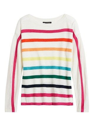 Pride 2020 Rainbow Boat-Neck Sweater | Banana Republic (US)