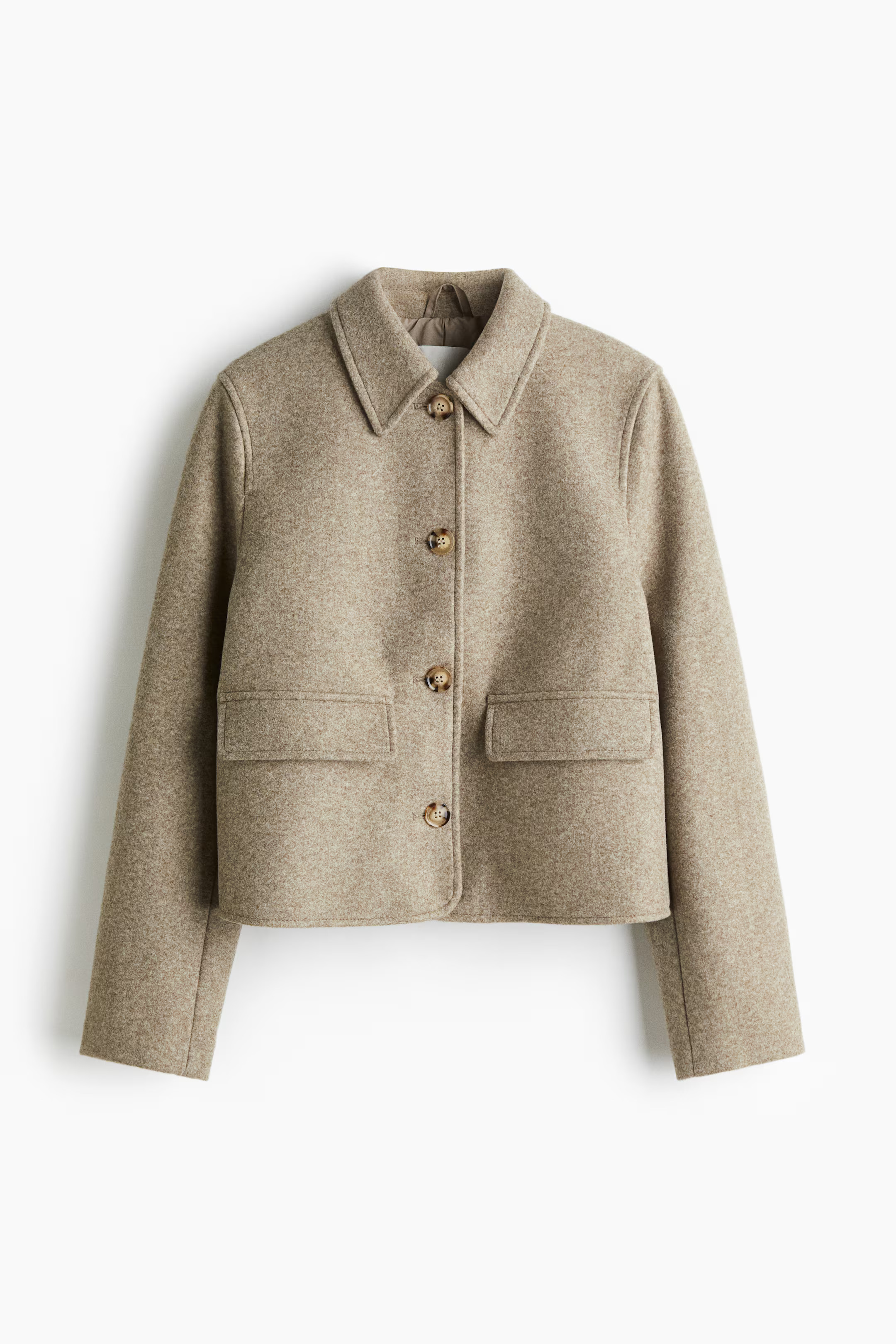 Collared jacket - Beige - Ladies | H&M GB | H&M (UK, MY, IN, SG, PH, TW, HK)