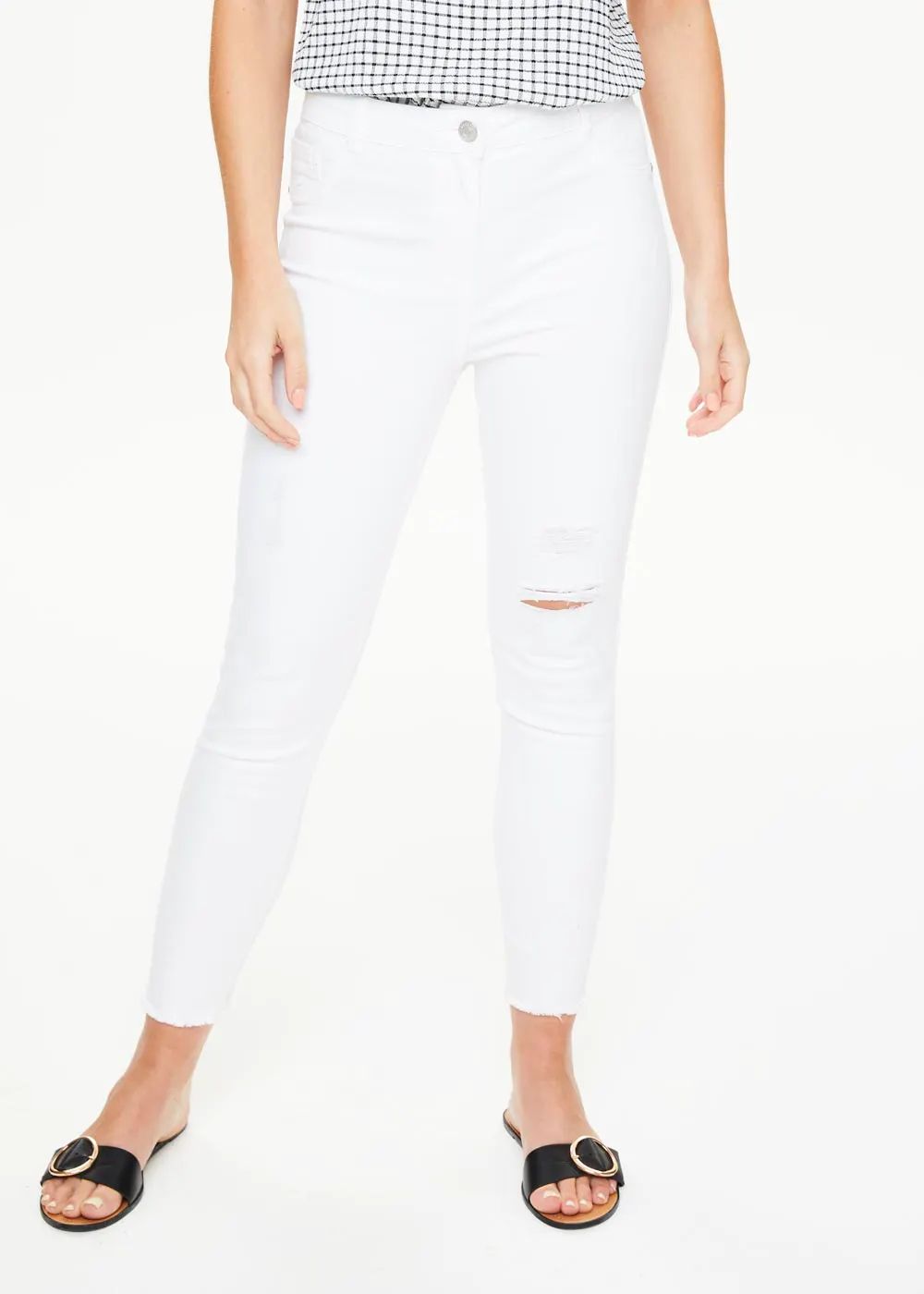 April Super Skinny Ankle Grazer Jeans – White | Matalan (UK)