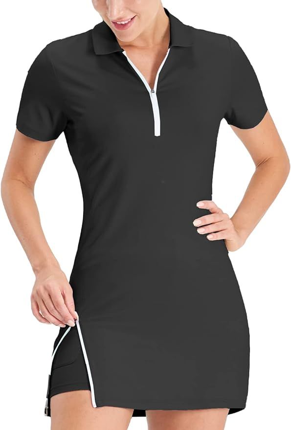 Hiverlay Tennis Dresses for Women with 2 Pockets Built in Shorts UPF 50+ Golf Dress Workout Athle... | Amazon (US)
