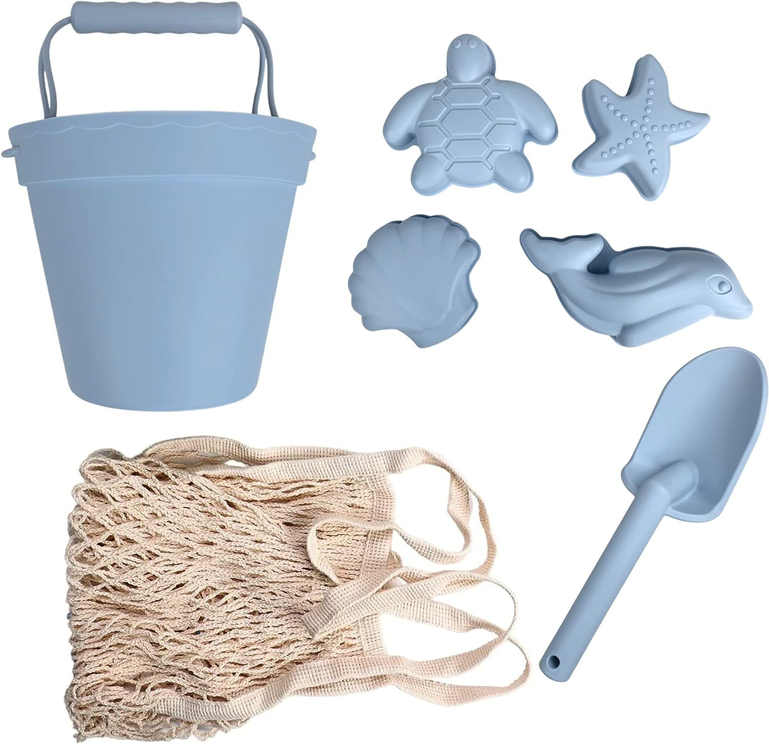 BraveJusticeKidsCo. | Silicone Summer Beach Set | Toddler Sandbox Toys | + Beach Bag (Dusty Citad... | Amazon (US)