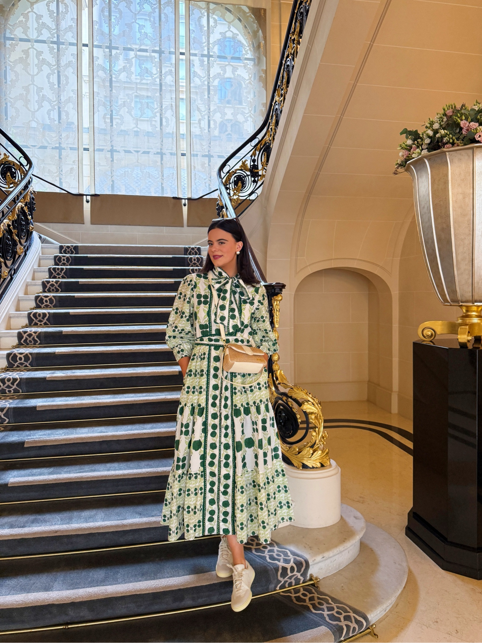 Dress is Sue Sartor! I wore this look for touring Versailles - shoes are Vejas! 