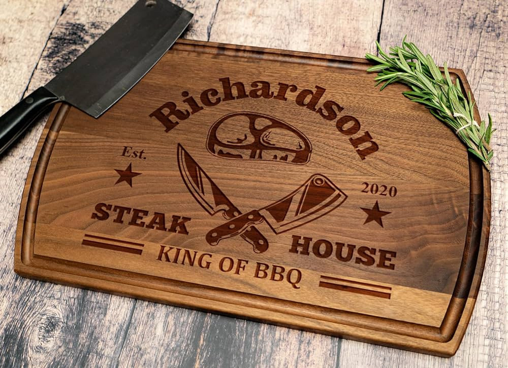 Personalized Dad Cutting Board - Custom Wood Grill Board For BBQ Masters - Unique Barbeque and Grilling Gift Idea for Fathers Day, Birthday, Anniversary, Christmas For Men, Husband, Dad, Grandpa, Him | Amazon (US)