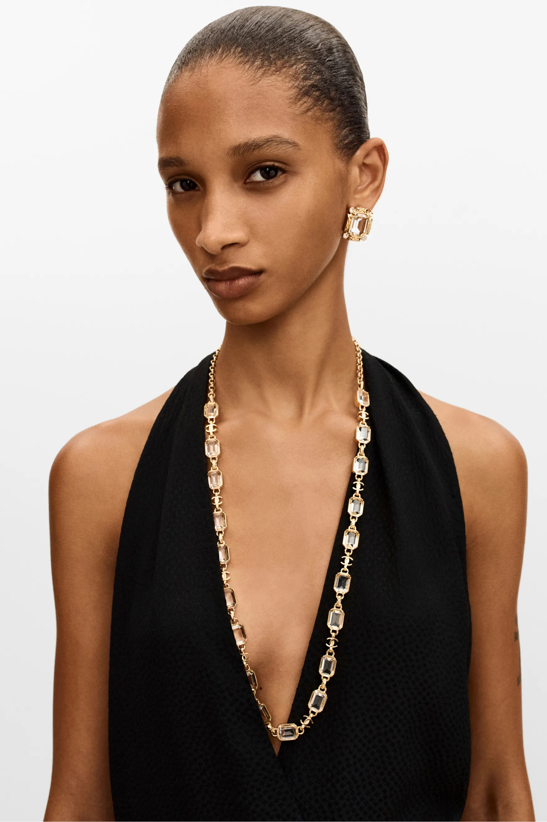 Long dress - Silk jacquard, black — Fashion | CHANEL | Chanel, Inc. (US)