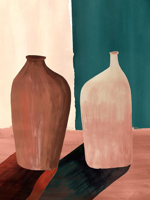 Earth Tone Opposite Vase Print | Artfully Walls