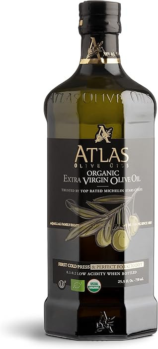 Atlas 750 mL Organic Cold Press Extra Virgin Olive Oil in Glass Bottle, Polyphenol Rich from Moro... | Amazon (US)