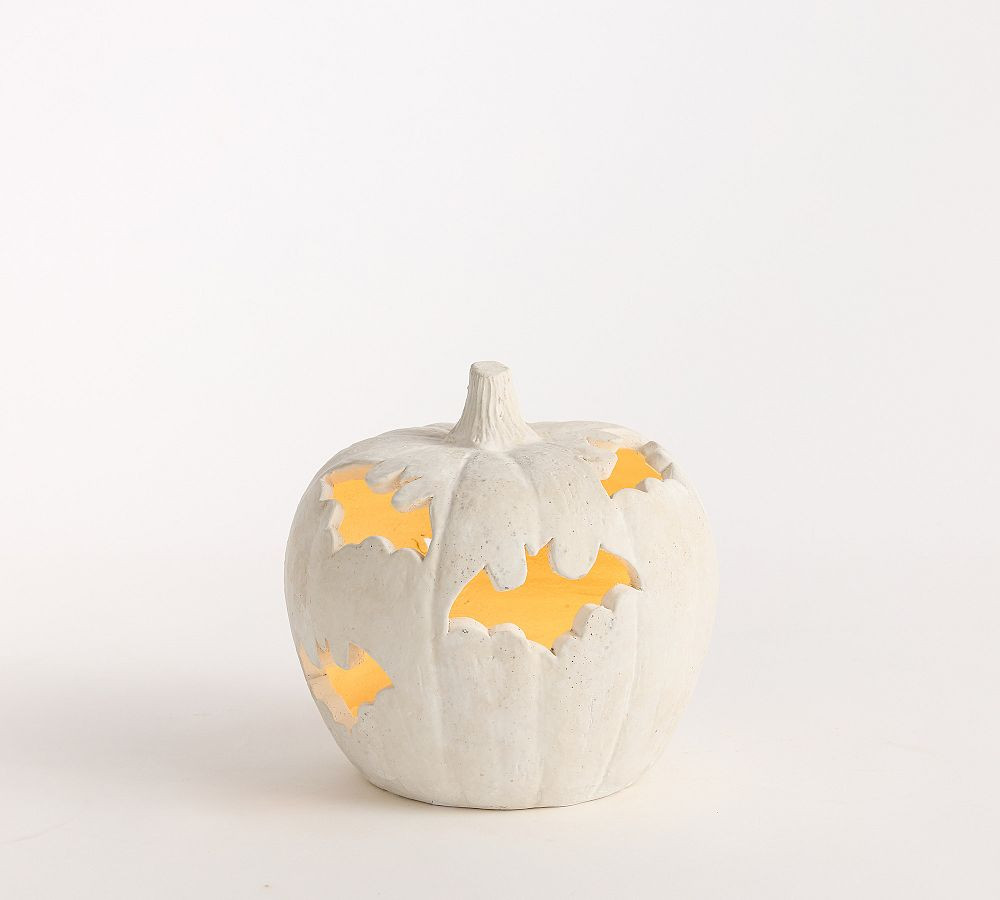 Terracotta Bat Cutout Pumpkin | Pottery Barn (US)