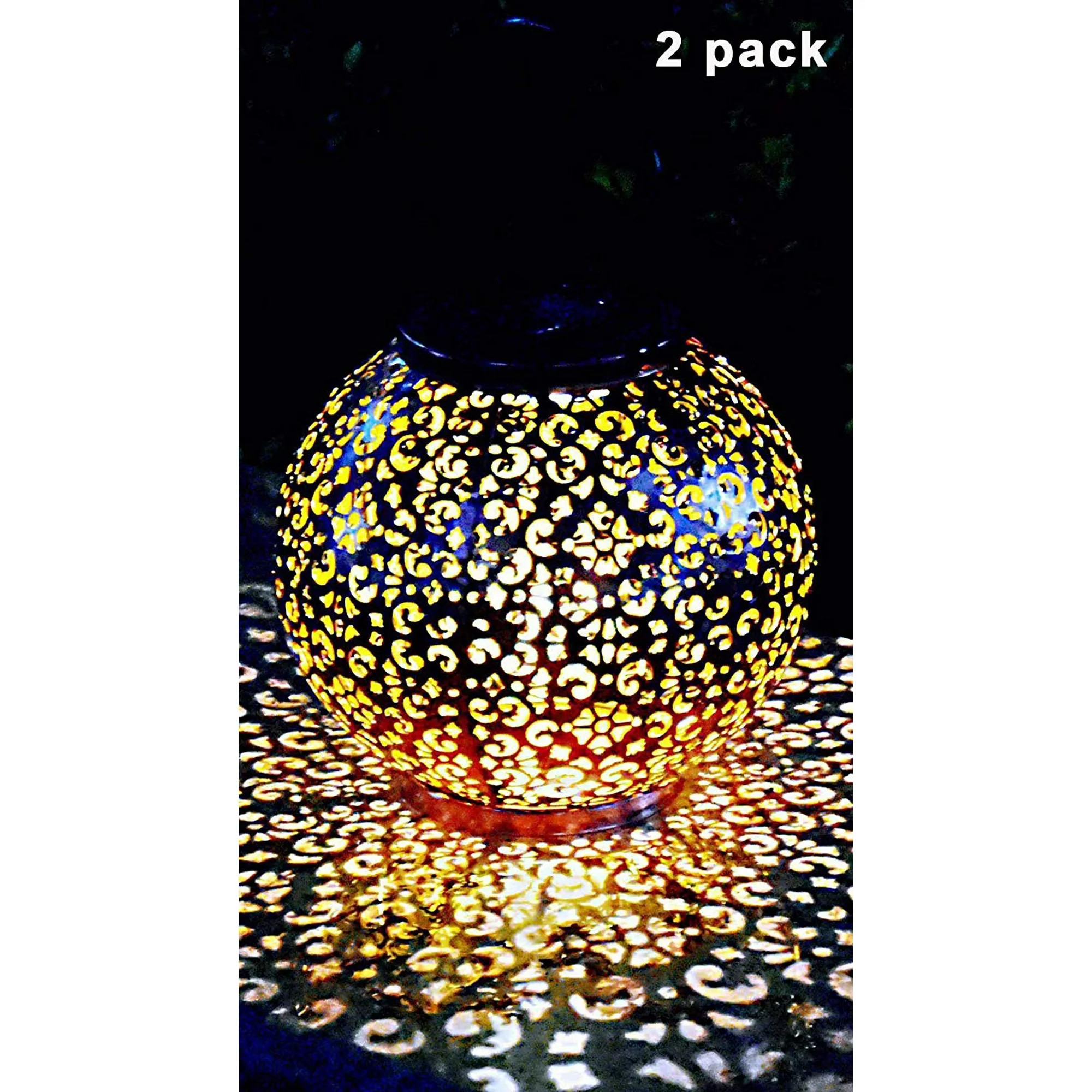 2 Pack Big Hanging Solar Lights Outdoor Solar Lights Retro Hanging Solar Lantern with Handle and ... | Walmart (US)