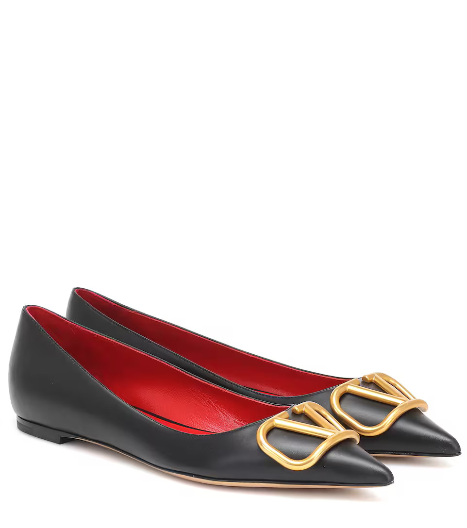 Valentino Garavani VLOGO leather ballet flats | Mytheresa (US/CA)