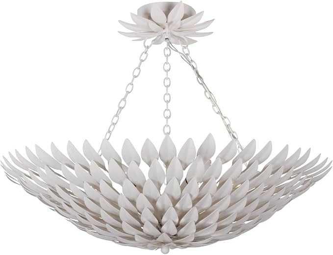 Crystorama Broche 6 Light Matte White Semi Flush Mount | Amazon (US)