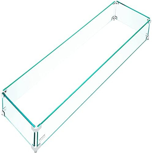 VEVOR Fire Pit Wind Guard, 43 x 13 x 7 Inch Glass Wind Guard, Rectangular Glass Shield, 0.3" Thick F | Amazon (US)