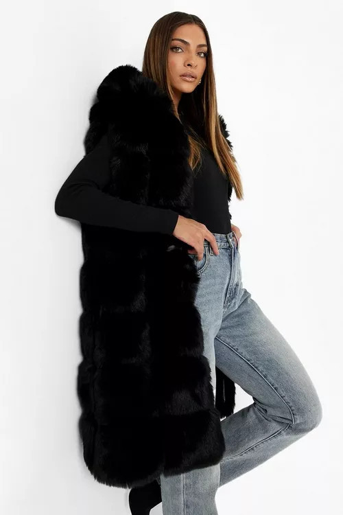 Luxe Panelled Faux Fur Hooded Vest | Boohoo.com (US & CA)