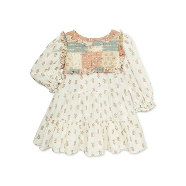 easy-peasy Baby and Toddler Girls Woven Patchwork Dress, Sizes 12 Months-5T | Walmart (US)