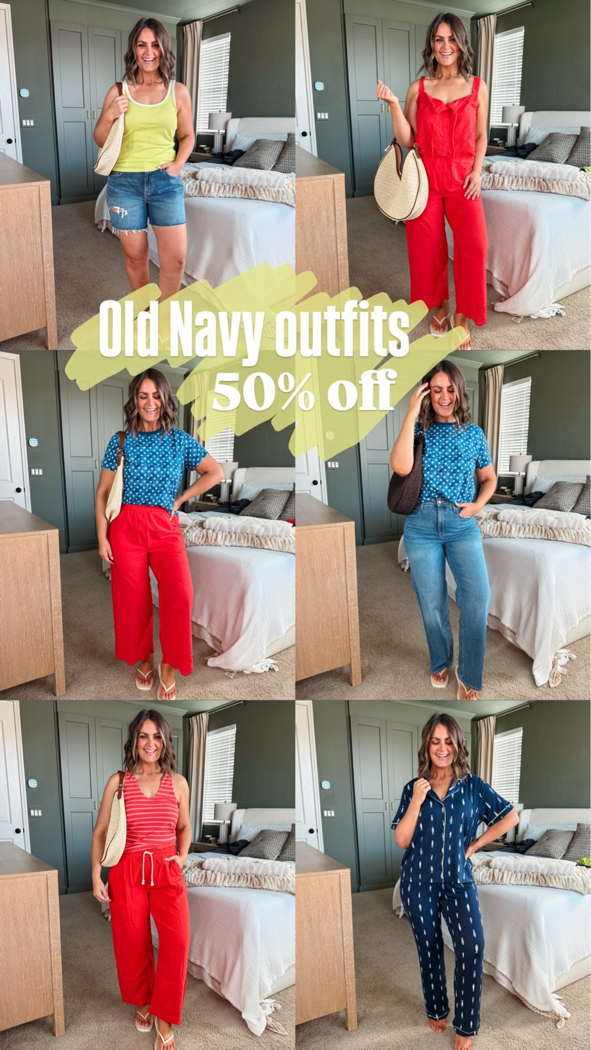 All 50% off 👏🏻👏🏻
Large in all
Jean, 12 regular
Jean shorts, 14 (sized up 1)
Sandals, true size 10
Links the bags too - both on sale!

Size 12, midsize, old navy sale finds, Memorial Day outfits, summer outfit, 4th of July outfits

#LTKootd #LTKSaleAlert #LTKMidsize