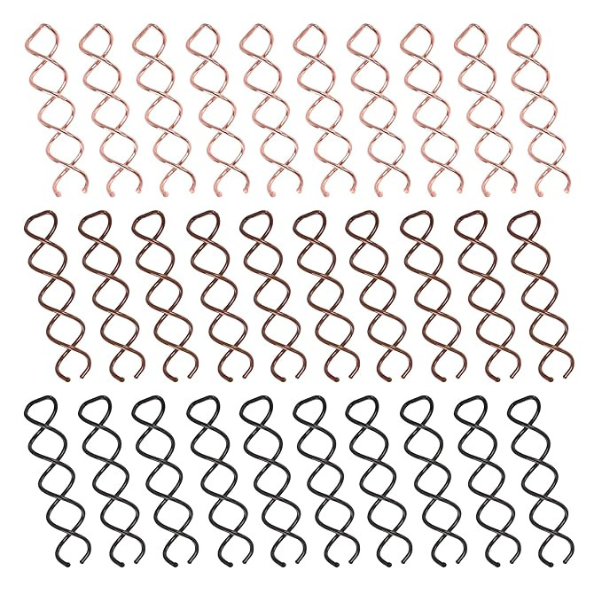 30 Pcs Spiral Hair Pins, 3 Colors Spin Pins for Hair, Alloy Spiral Bobby Pins, Bun Twist Spiral H... | Amazon (US)