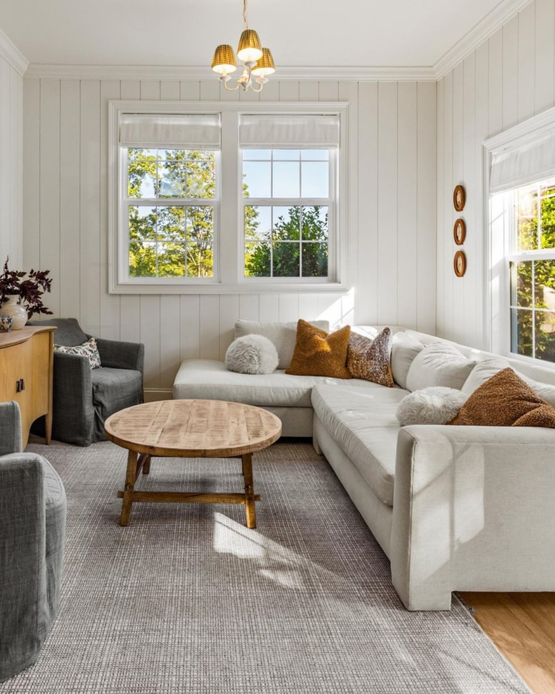 Our living room details 🤍 loooove our custom sofa and linen swivel chairs from Coley Home. I DIY’d the chandelier shades with gingham fabric! 

#LTKHome